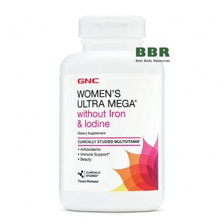 Womens Ultra Mega without Iron & Iodine 90caps, GNC
