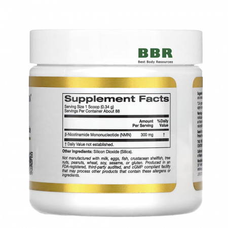 NMN Nicotinamide Mononucleotide 300mg 30g, California GOLD Nutrition