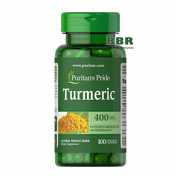 Turmeric 400mg 100 Caps, Puritans Pride