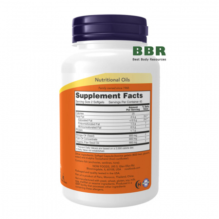 Super Omega 3-6-9 1200mg 180 Softgels, NOW Foods