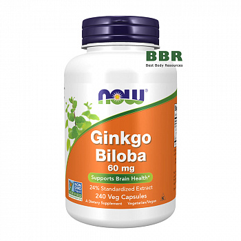 Ginkgo Biloba 60mg 240 Veg Caps, NOW Foods