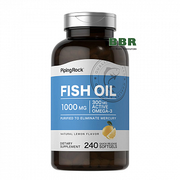 Omega 3 Fish Oil 240 softgels, PipingRock
