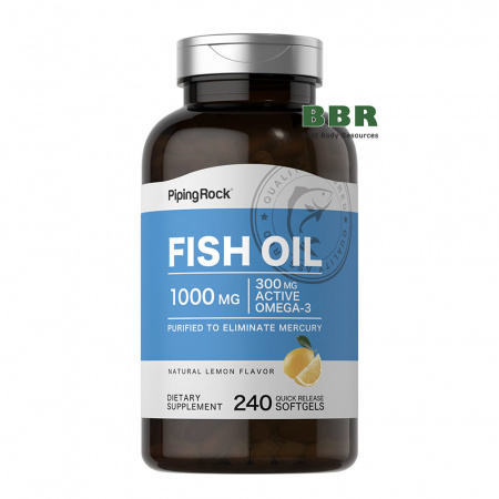 Omega 3 Fish Oil 240 softgels, PipingRock