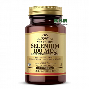 Yeast-Free Selenium L-Selenomethionine 100mcg 100 Tabs, Solgar