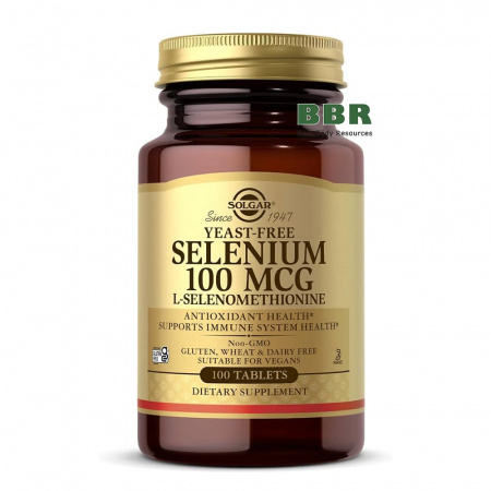 Yeast-Free Selenium L-Selenomethionine 100mcg 100 Tabs, Solgar