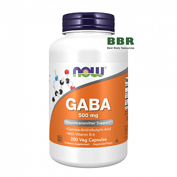 GABA 500mg 200 Caps, NOW Foods