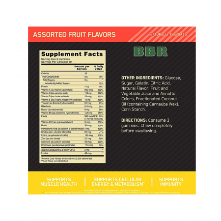 Opti Men Multi plus Probiotics 90 Gummies, Optimum Nutrition