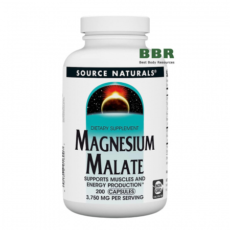Magnesium Malate 200 Caps, Source Naturals