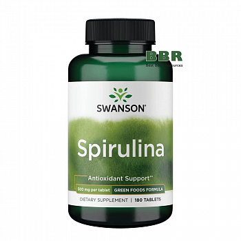 Spirulina 500mg 180 Tabs, Swanson