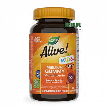 Alive Kids Premium Gummy Multivitamin 90 Gummies, Nature's Way