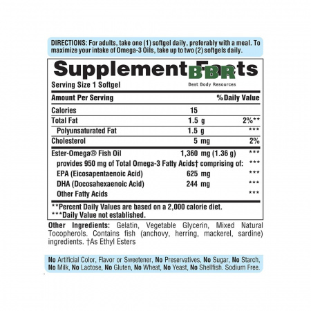 Triple Strength Omega 3 1360mg 240 Softgels, Puritans Pride Triple Strength Omega 3 1360mg 240 Softgels, Puritans Pride