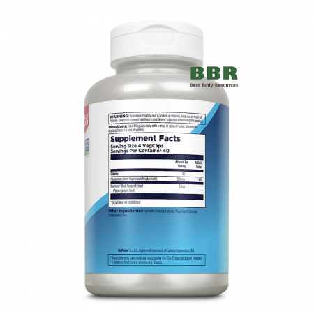 High Absorption Magnesium Glycinate 350 160 Veg Caps, KAL