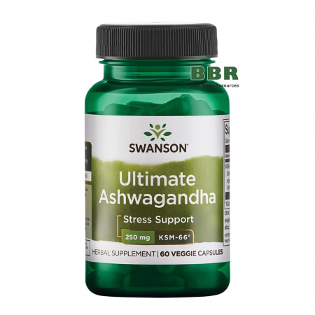 Ultimate Ashwagandha KSM-66 250mg 60 Veg Caps, Swanson