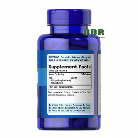 MSM 500mg 120 Caps, Puritans Puritans