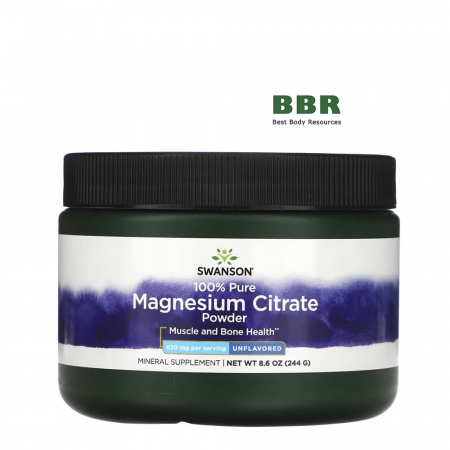 Pure Magnesium Citrate Powder 244g, Swanson