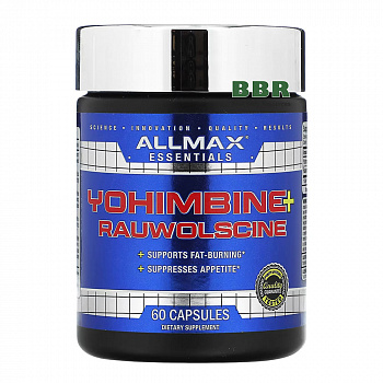 Yohimbine HCL + Rauwolscine 60 Caps, AllMAx
