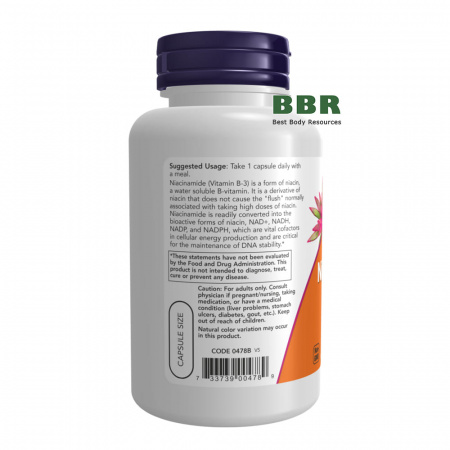 Niacinamide 500mg 100 Veg Caps, NOW Foods
