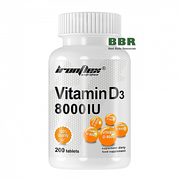 Vitamin D3 8000iu 200 Tabs, IronFlex