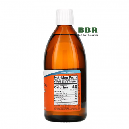 Omega 3 Fish Oil Lemon Flavored 500ml, NOW Foods