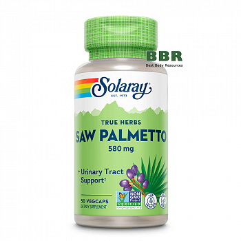 Saw Palmetto 580mg 50 Veg Caps, Solaray