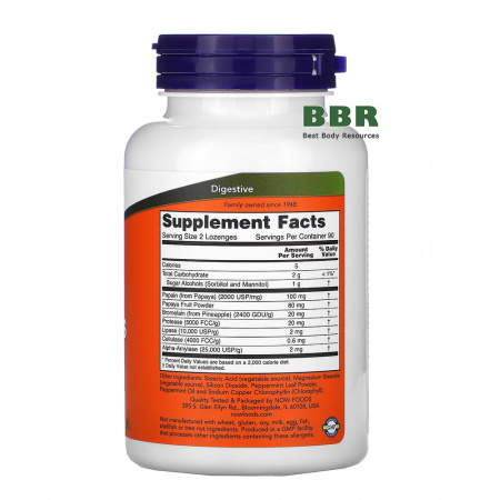 Chewable Papaya Enzymes 180 Tabs, NOW Foods