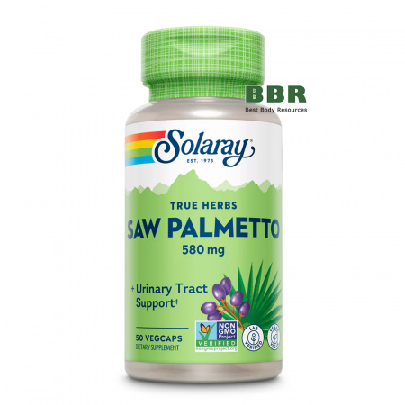 Saw Palmetto 580mg 50 Veg Caps, Solaray