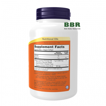 Evening Primrose Oil 1000mg 90 Veg Softgels, NOW Foods