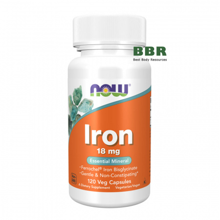 Iron 18mg 120 Caps, NOW Foods