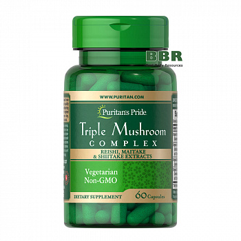 Triple Mushroom Complex 60 Caps, Puritans Pride