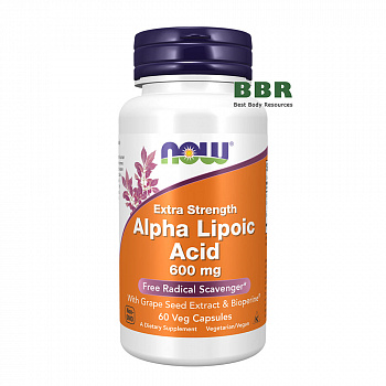 Alpha Lipoic Acid 600mg 60 Veg Caps, NOW Foods