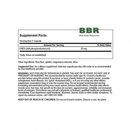 DHEA 25mg 30 Caps, Swanson