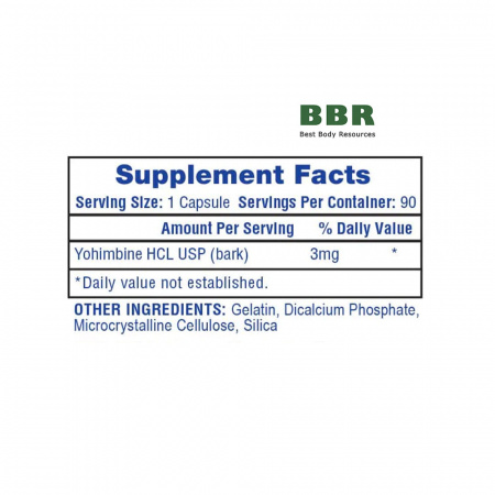 Yohimbine HCL 90 Caps, Hi-Tech Pharma