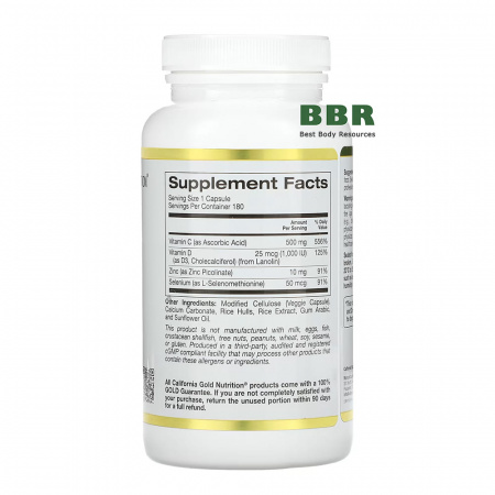 Immune 4 180 Veg Caps, California GOLD Nutrition