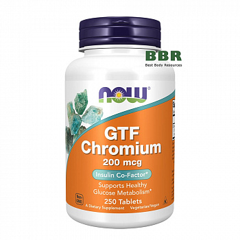 GTF Chromium 200mcg 250 Tabs, NOW Foods