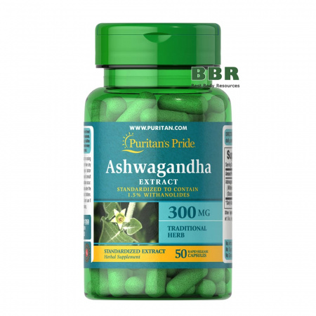Ashwagandha Extract 300mg 50 Caps, Puritans Pride