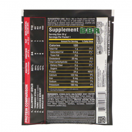 All Whey Gold 30g, ALLMAX Nutrition