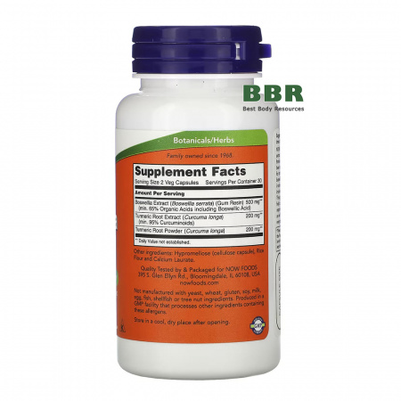 Boswellia Extract 250mg 60 Veg Caps, NOW Foods