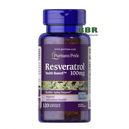 Resveratrol 100mg 120 Softgels, Puritans Pride