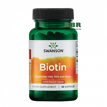 Biotin 5000mcg 30 Caps, Swanson