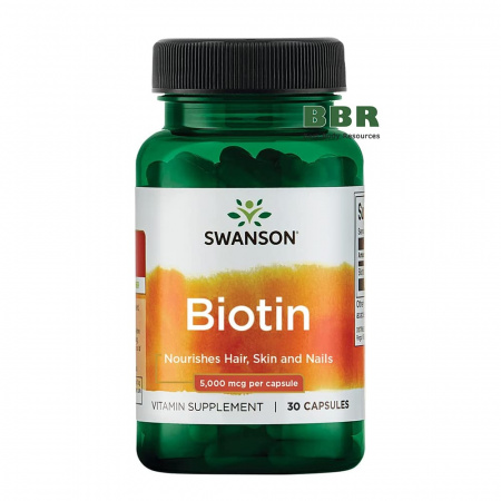 Biotin 5000mcg 30 Caps, Swanson