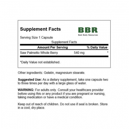Saw Palmetto 540mg 100 Caps, Swanson