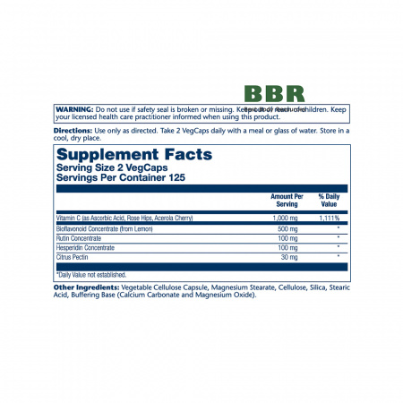 Super Bio Vitamin C 1000mg 250 Veg Caps, Solaray