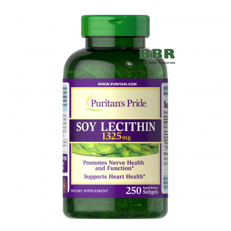 Soy Lecithin 1325mg 250 Softgels, Puritans Pride