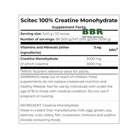 Creatine Monohydrate 500g, Scitec Nutrition