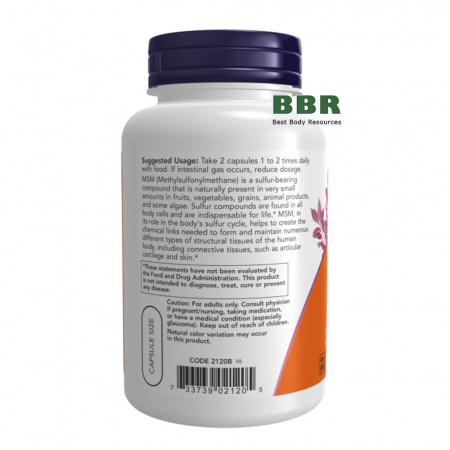 MSM 1000mg 120 Veg Caps, NOW Foods