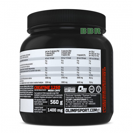 Creatine Mega Caps 1250mg 400 Caps, Olimp Creatine Mega Caps 1250mg 400 Caps, Olimp