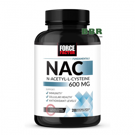 NAC N-Acetyl-L-Cysteine 600mg 200 Veg Caps, Force Factor