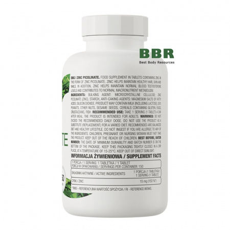 Zinc Picolinate 15mg 150 Tabs, OstroVit