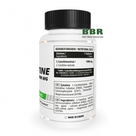 L-Carnitine 1000mg 60 Tabs, MST