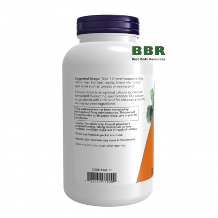 Calcium Citrate Powder 227g, NOW Foods